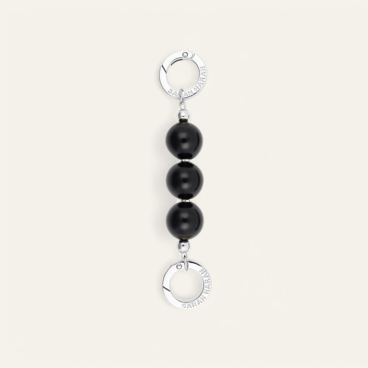 Black Sarah Haran Beaded Strap Extenders with Silver hardware Single