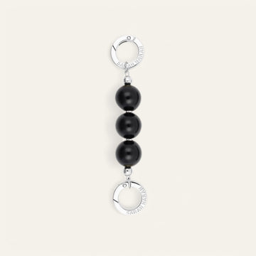 Black Sarah Haran Beaded Strap Extenders with Silver hardware Single