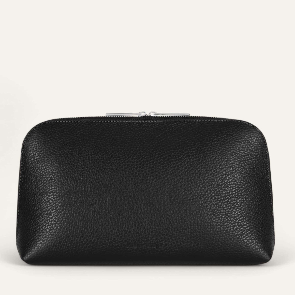 Black Sarah Haran Carnation Cosmetic Bag with Silver hardware (Large) back