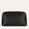 Carnation Cosmetic Bag | Black with Silver hardware (Large)