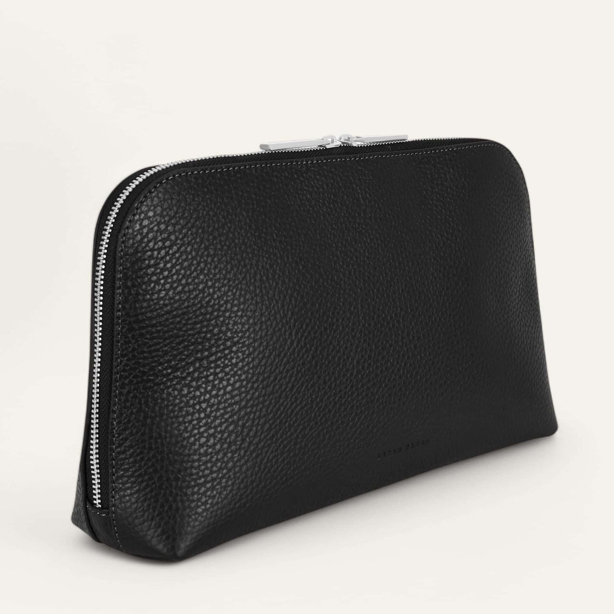 Black Sarah Haran Carnation Cosmetic Bag with Silver hardware (Large) side