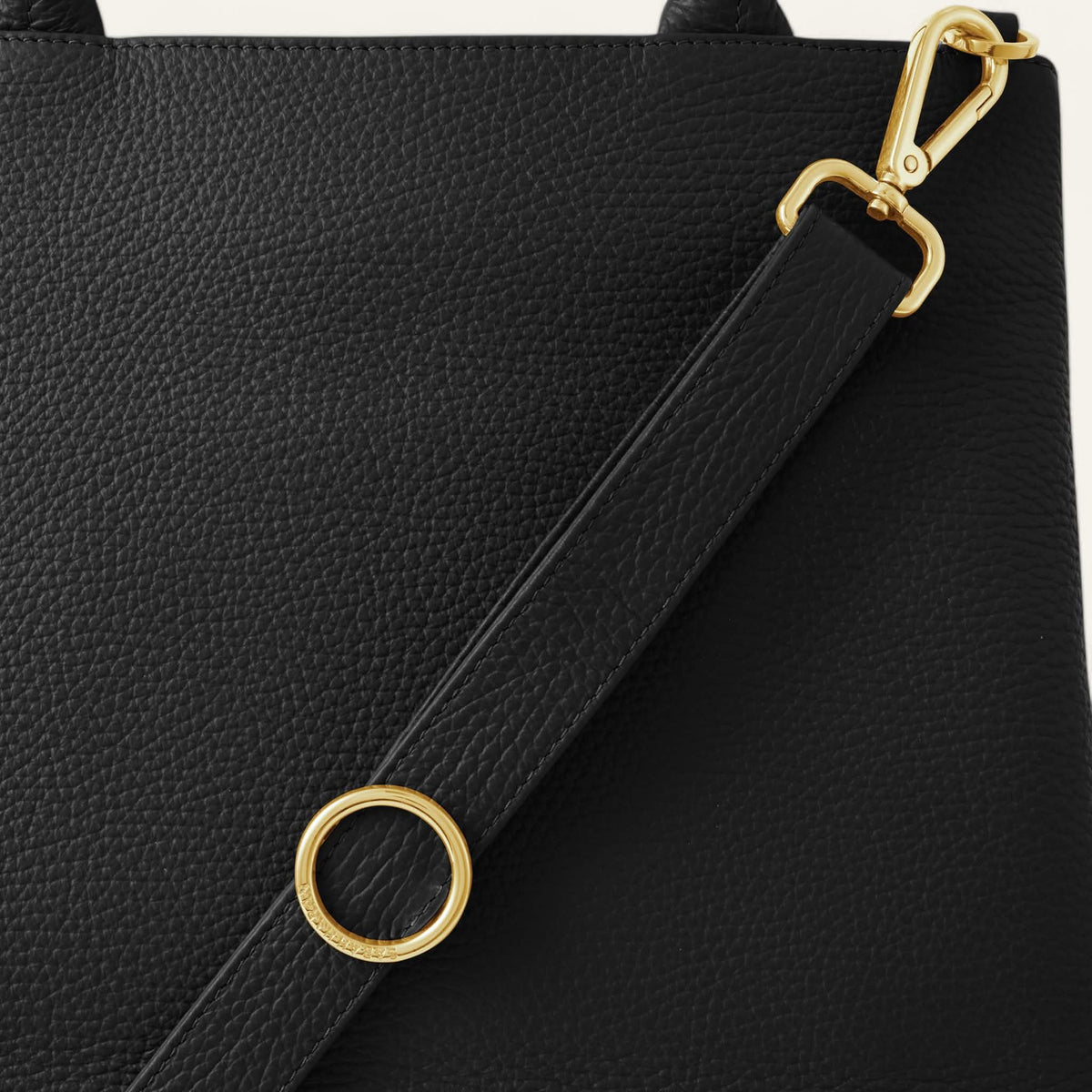 Black Sarah Haran Dahlia Tote with Gold hardware detail