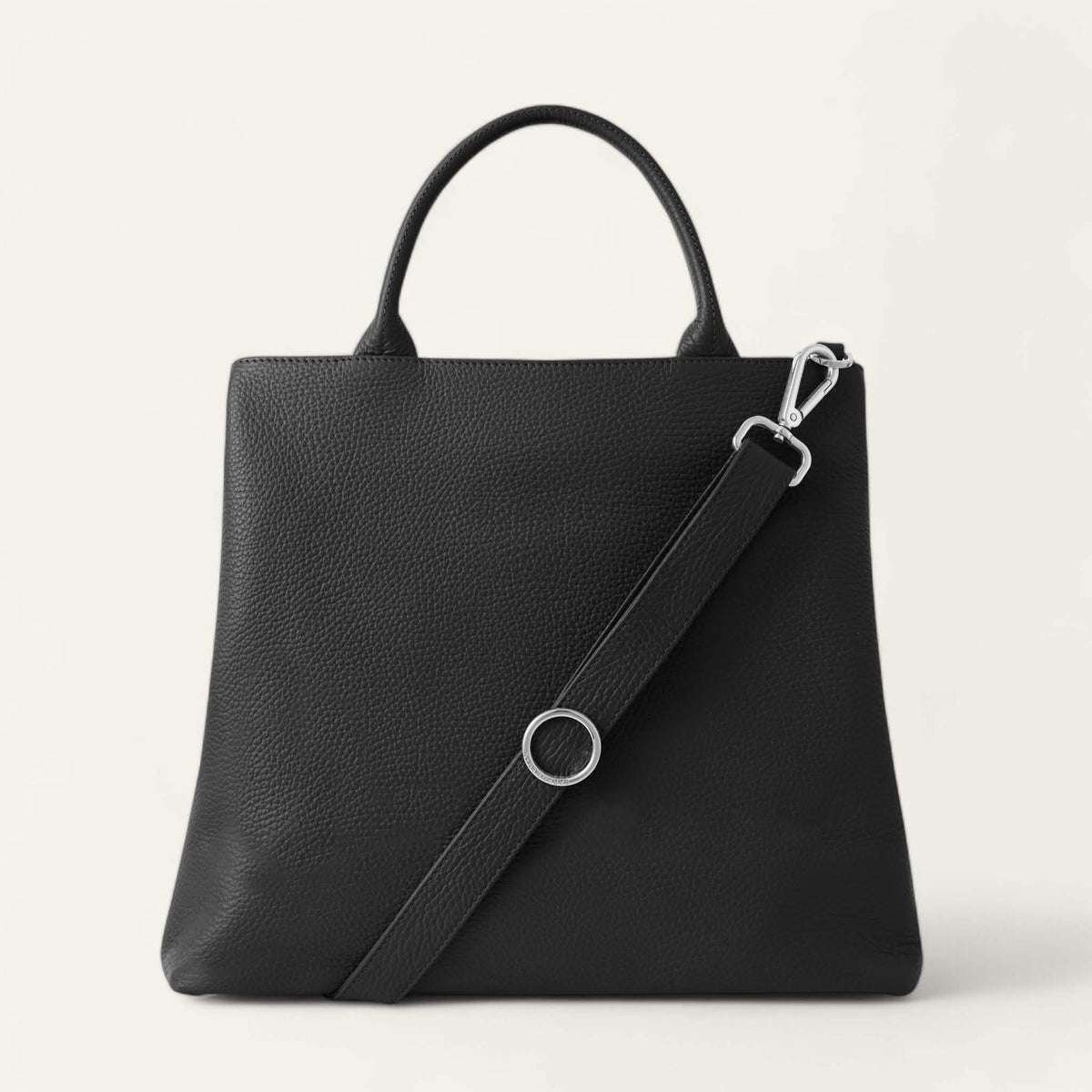 Black Sarah Haran Dahlia Tote with Silver hardware back