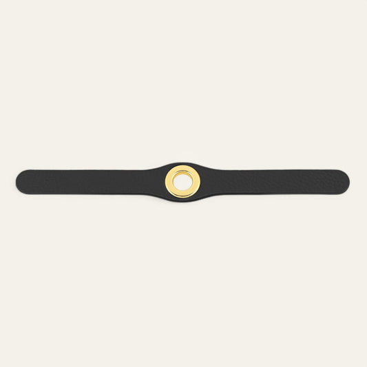 Black Sarah Haran Deco Stud with Gold hardware front