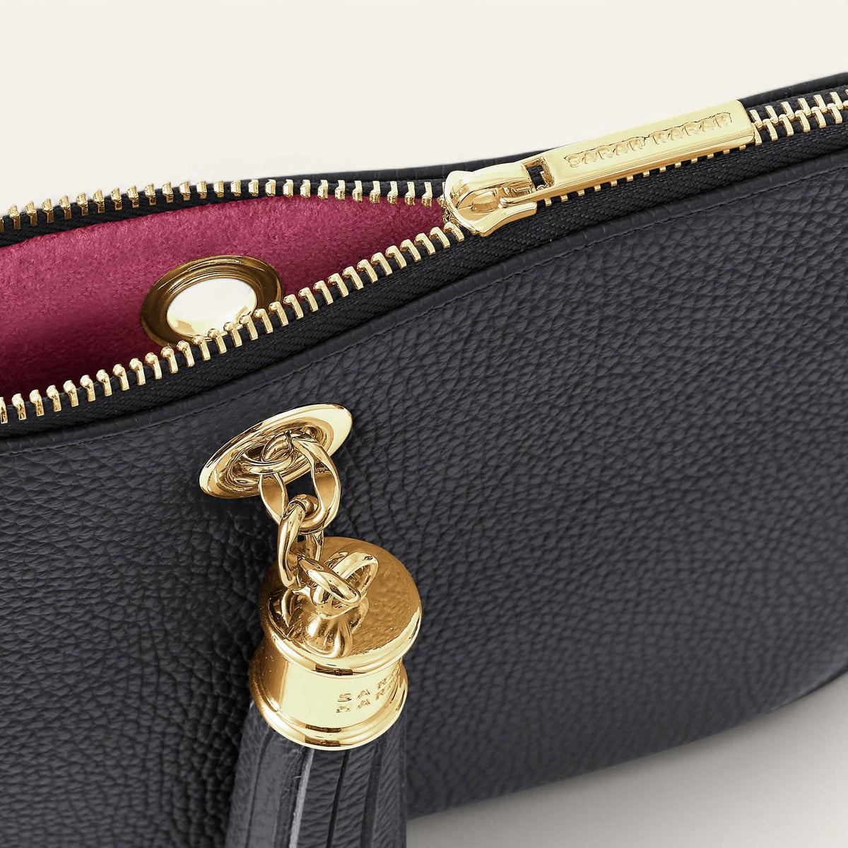 Black Sarah Haran Ivy with Gold hardware detail