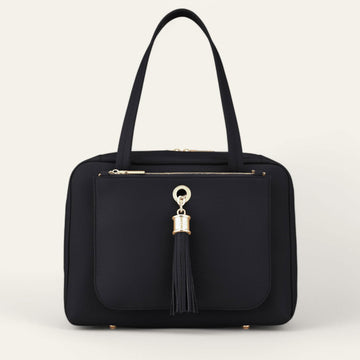 Black Sarah Haran Jessica Shoulder Bag with Gold hardware