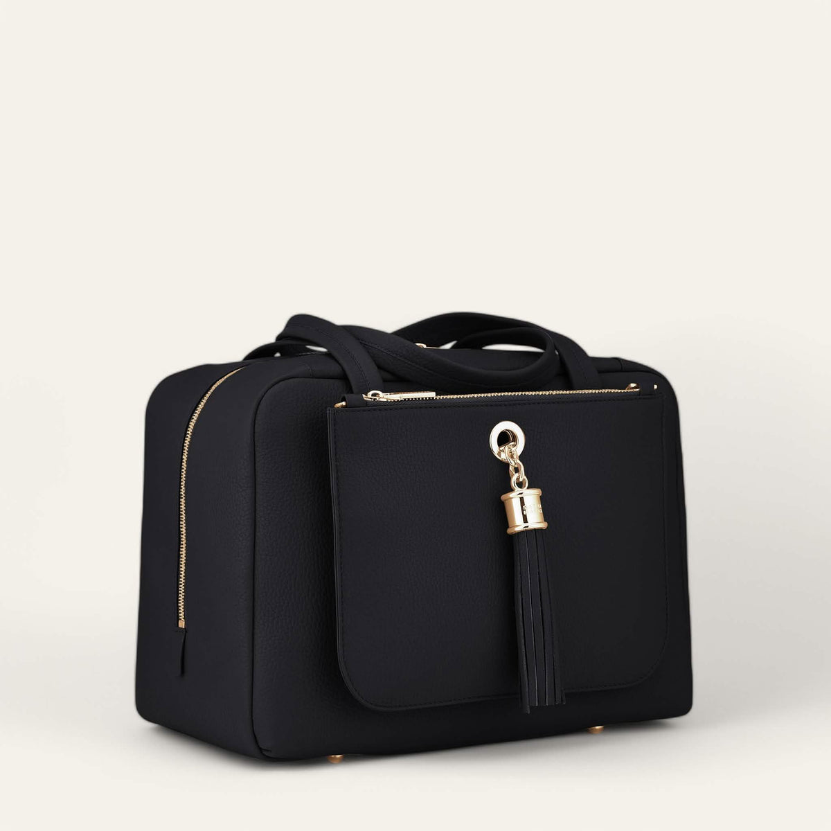 Black Sarah Haran Jessica Shoulder Bag with Gold hardware