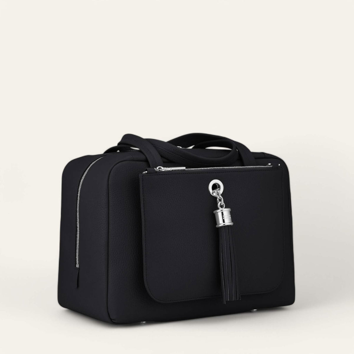 Black Sarah Haran Jessica Shoulder Bag with Silver hardware