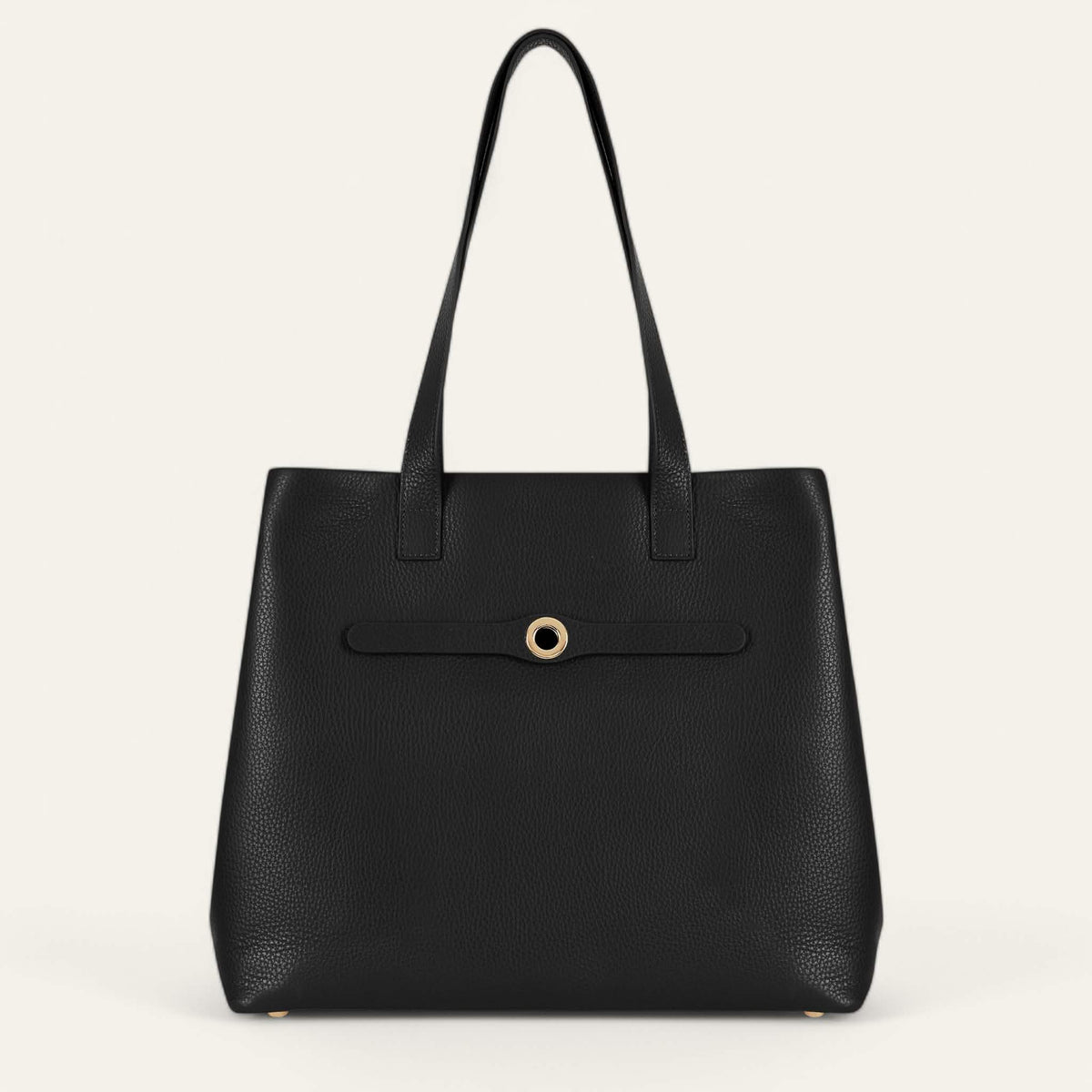 Black Sarah Haran Michelle Tote with Gold hardware front