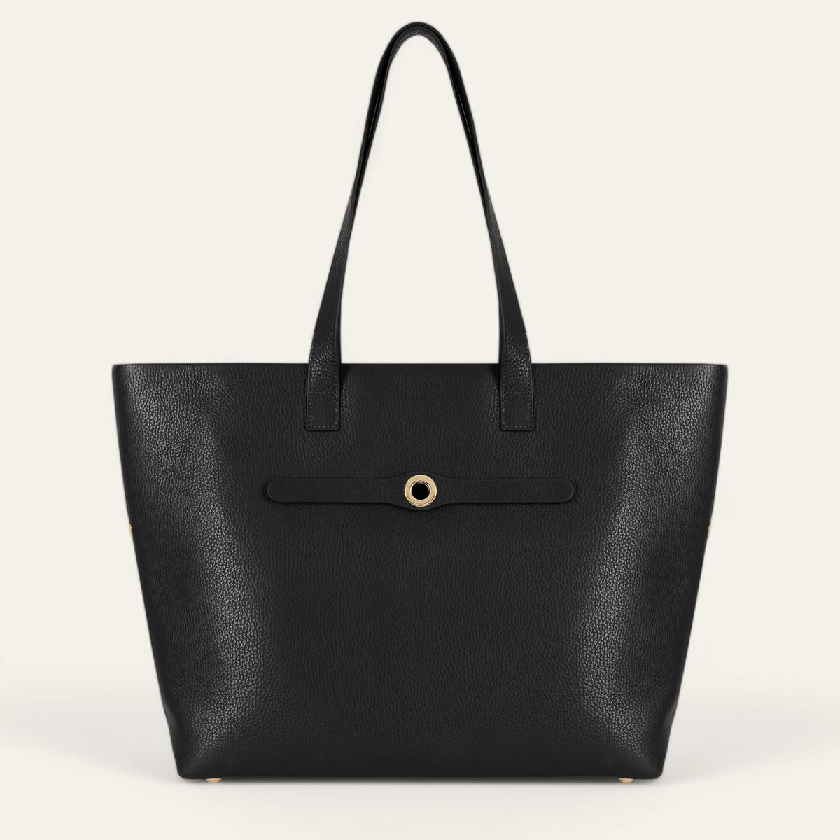 Black Sarah Haran Michelle Tote with Gold hardware front