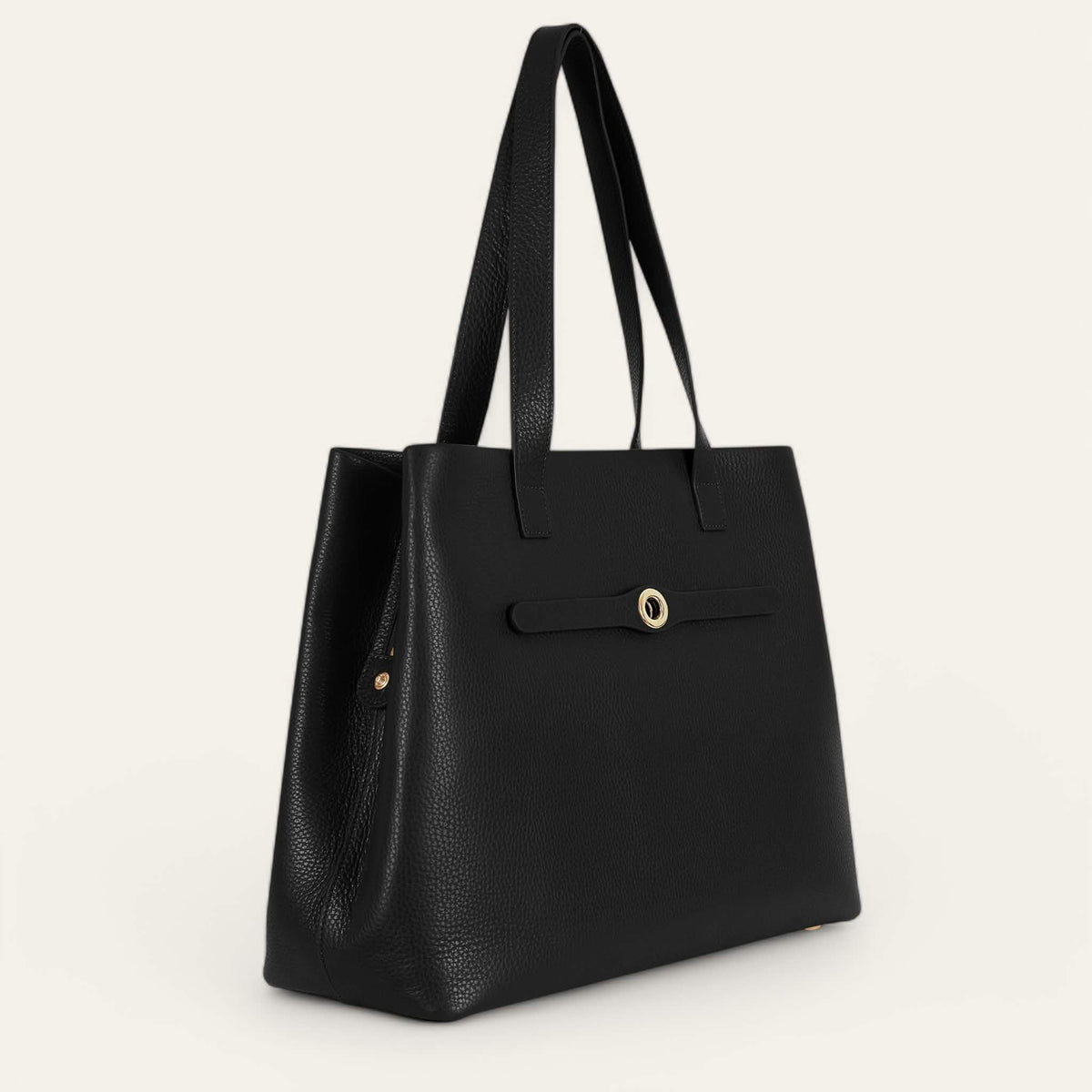 Black Sarah Haran Michelle Tote with Gold hardware side