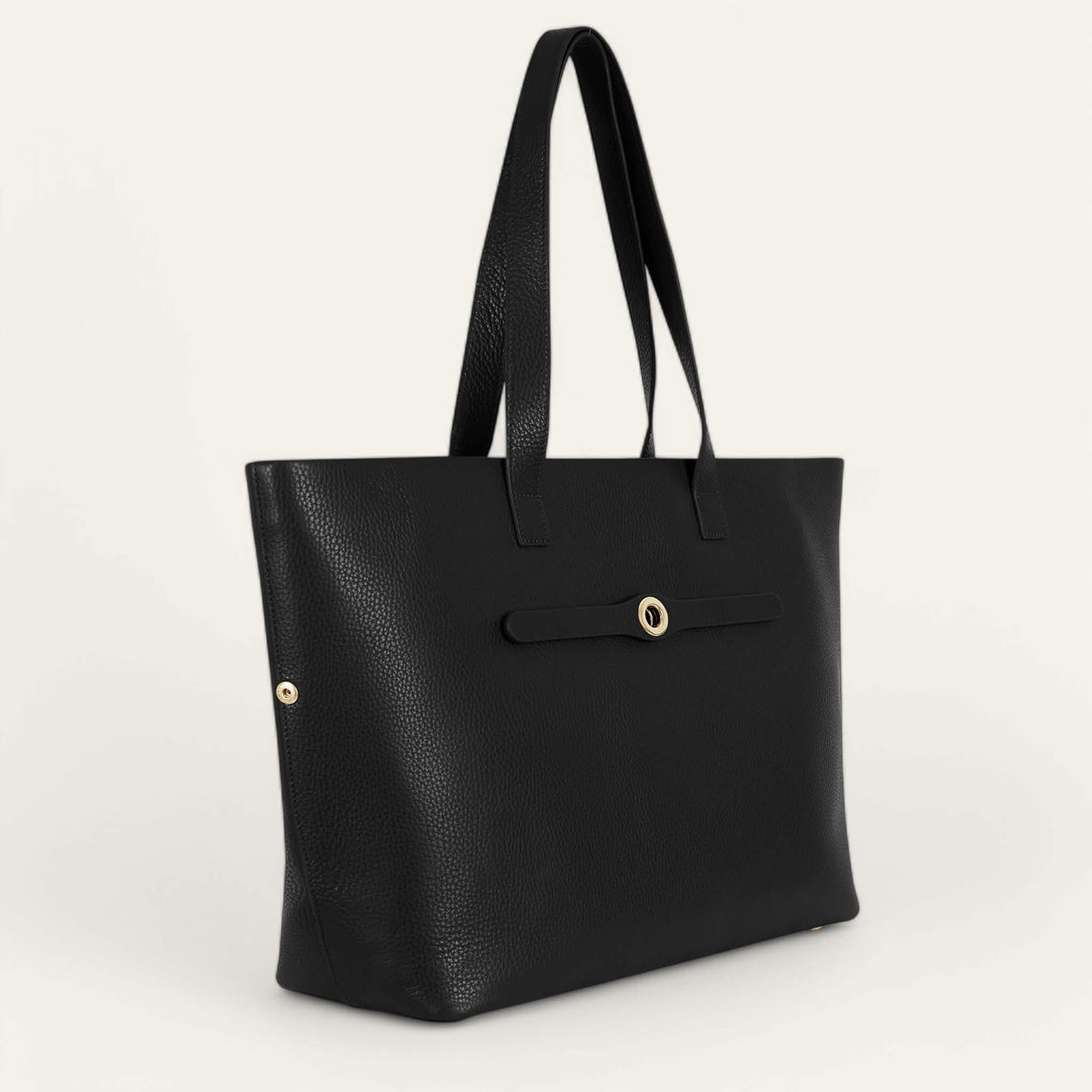 Black Sarah Haran Michelle Tote with Gold hardware side
