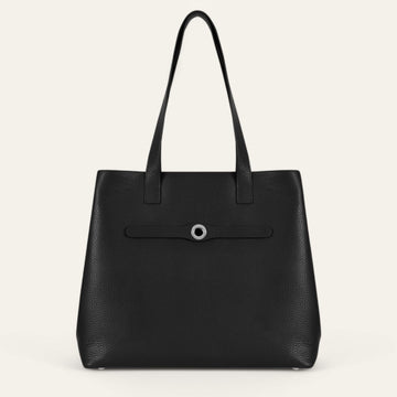 Black Sarah Haran Michelle Tote with Silver hardware front