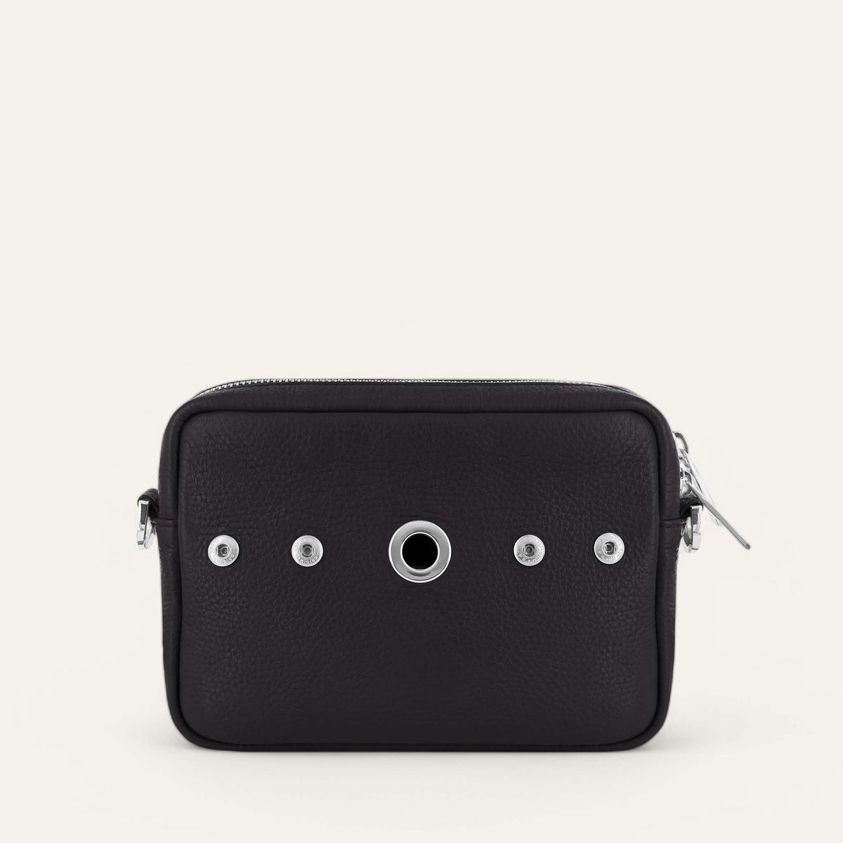 Black Sarah Haran Millie Crossbody with Silver hardware back