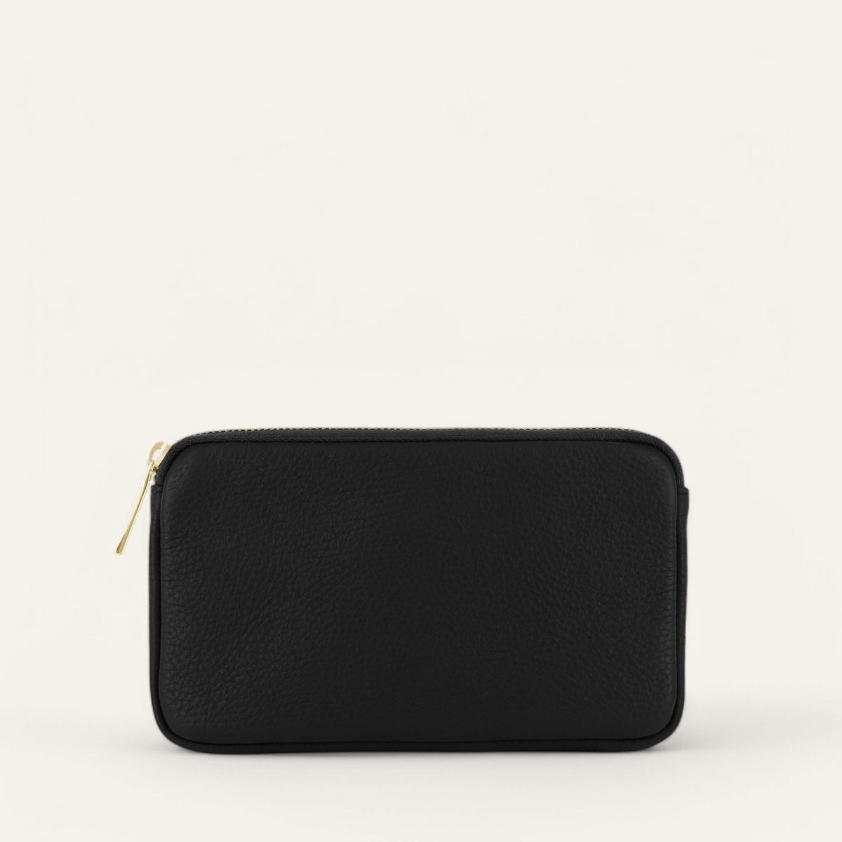 Black Sarah Haran Millie Pouch with Gold hardware front