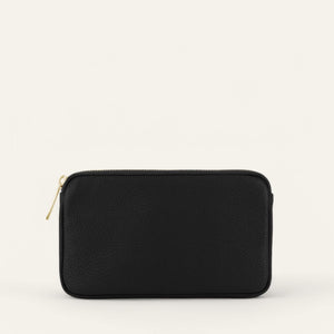Black Sarah Haran Millie Pouch with Gold hardware front