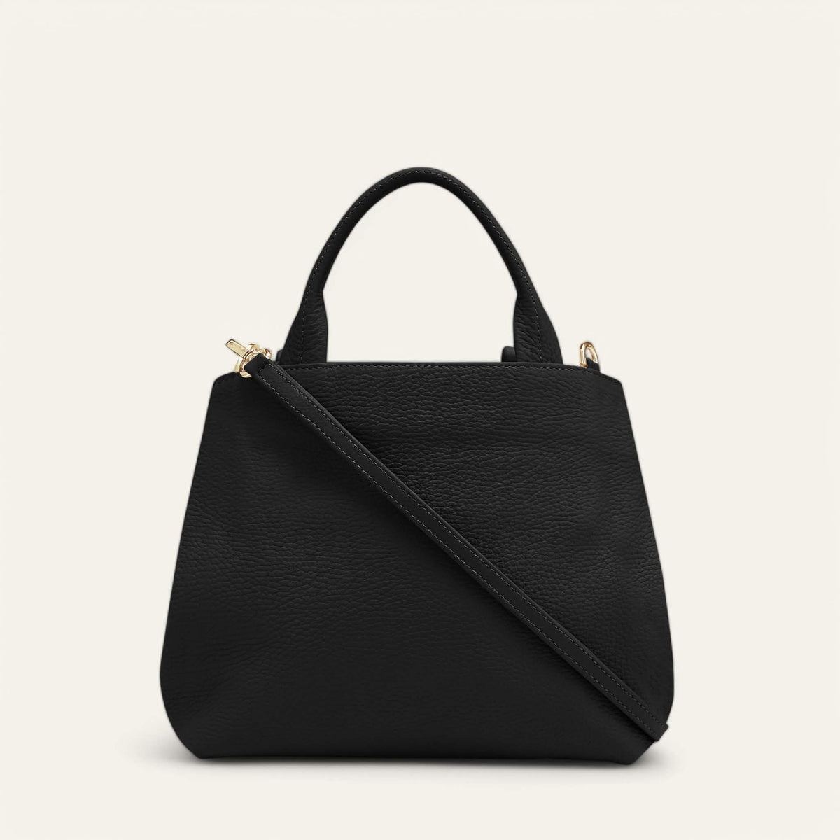 Black Sarah Haran Mini D Tote with Gold hardware back