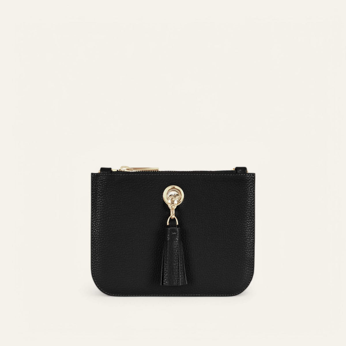 Black Sarah Haran Mini D Tote with Gold hardware front