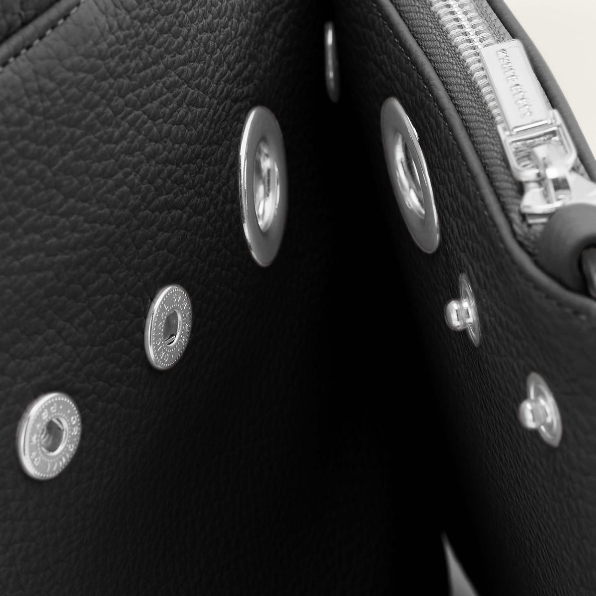 Black Sarah Haran Mini D Tote with Silver hardware detail