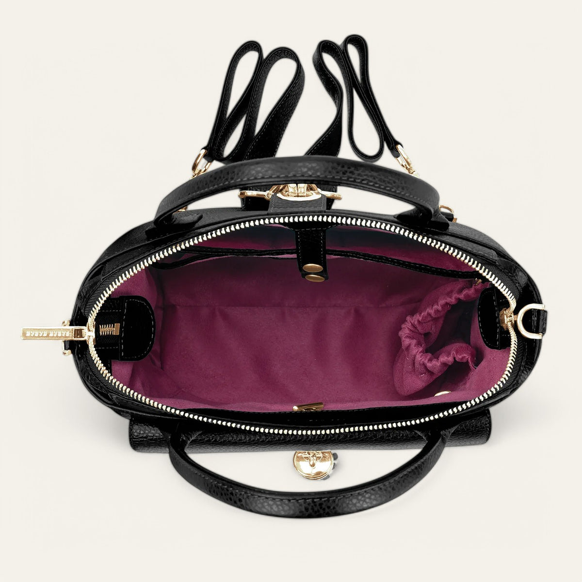 Black Sarah Haran Mini P Overhead Gold