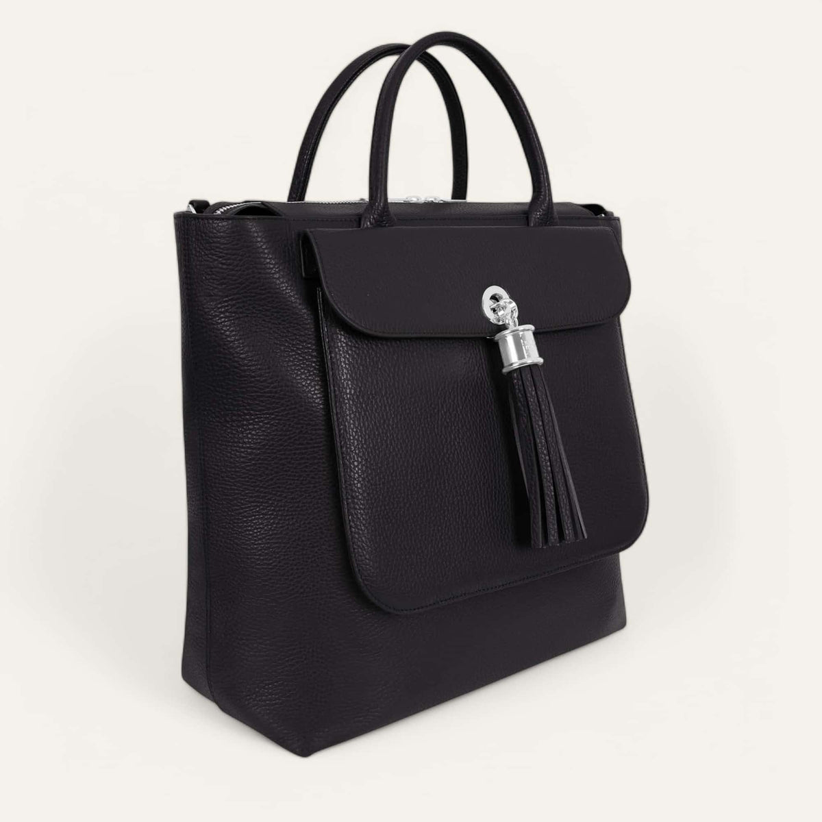 Black Sarah Haran Poppy Silver Side