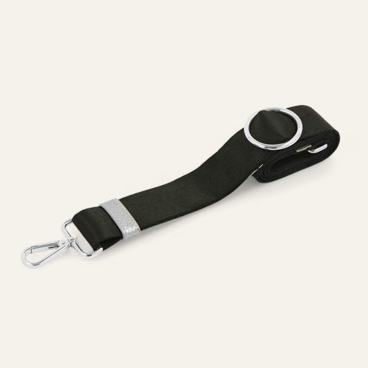River Strap | Black with Silver hardware