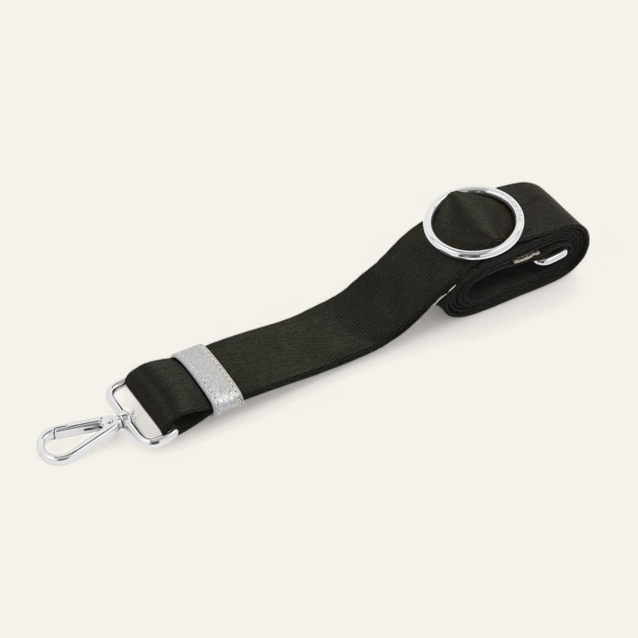 River Strap | Black with Silver hardware