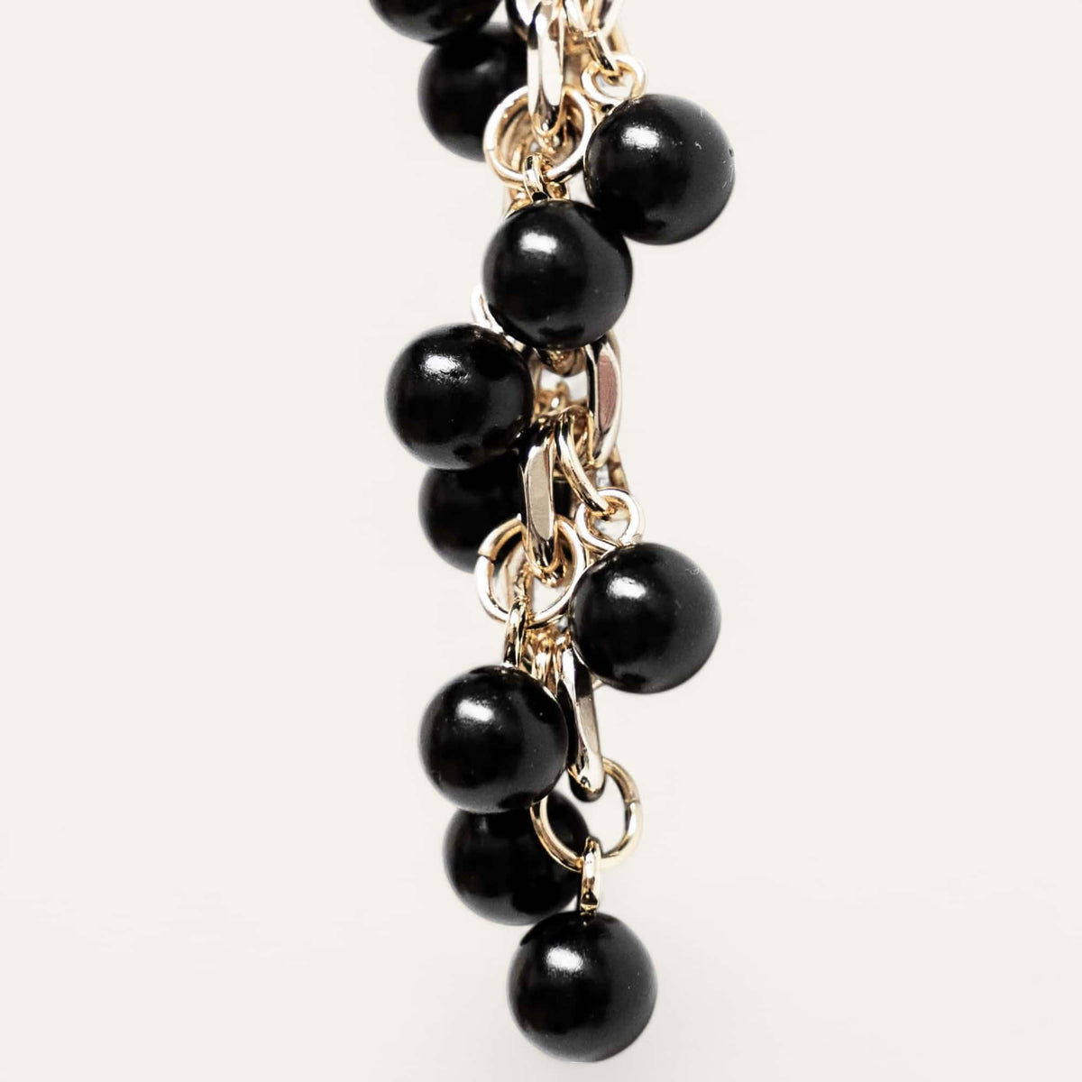 Black Sarah Haran Venus Tassel Silver Details