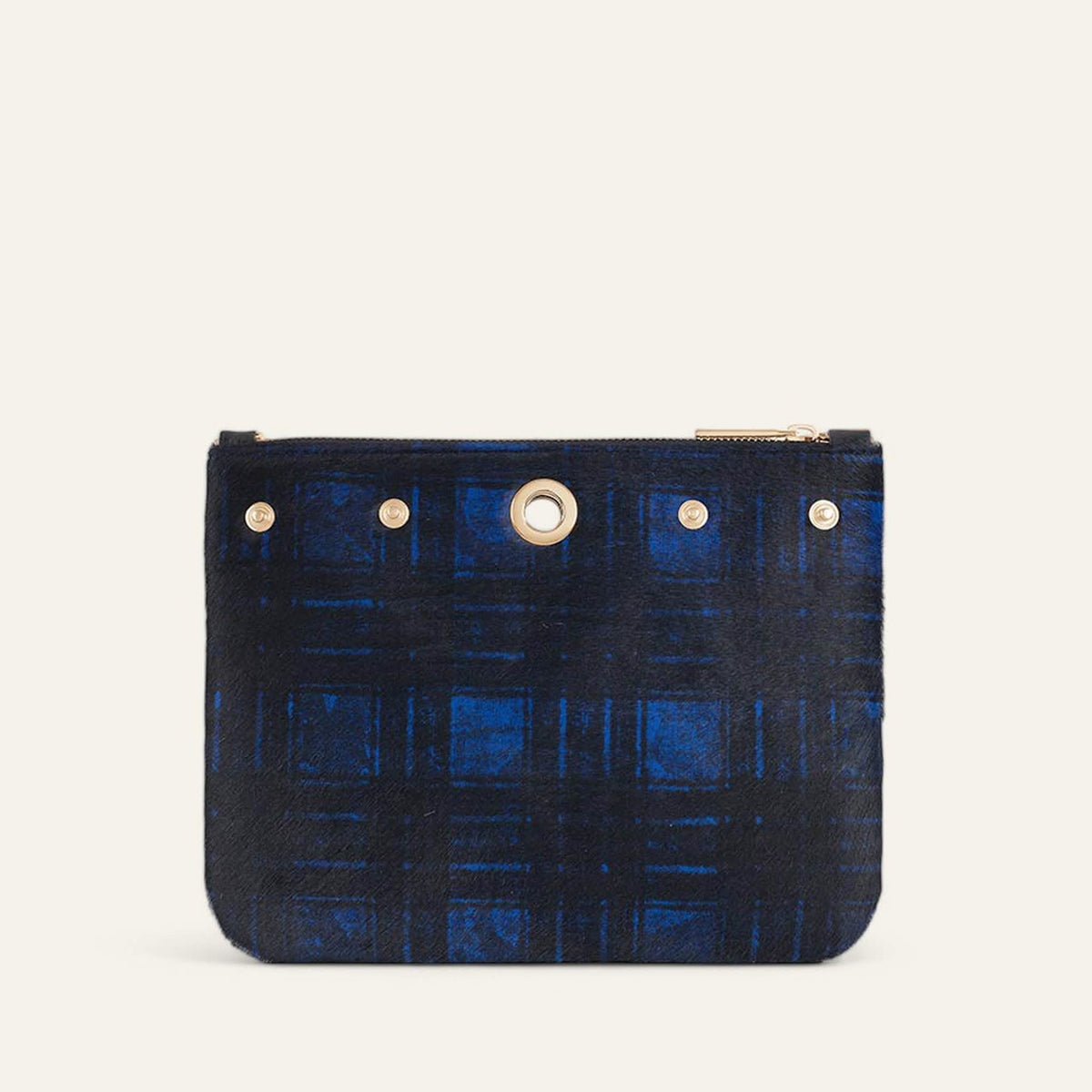 Blue Tartan Sarah Haran Ivy with Gold hardware back