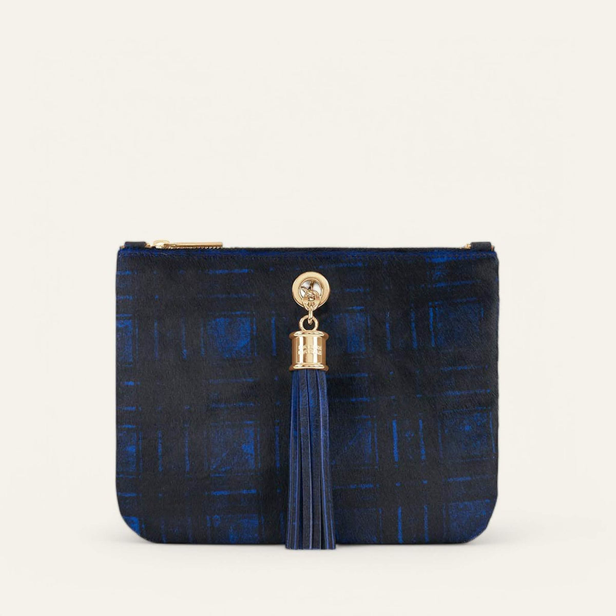 Blue Tartan Sarah Haran Ivy with Gold hardware front