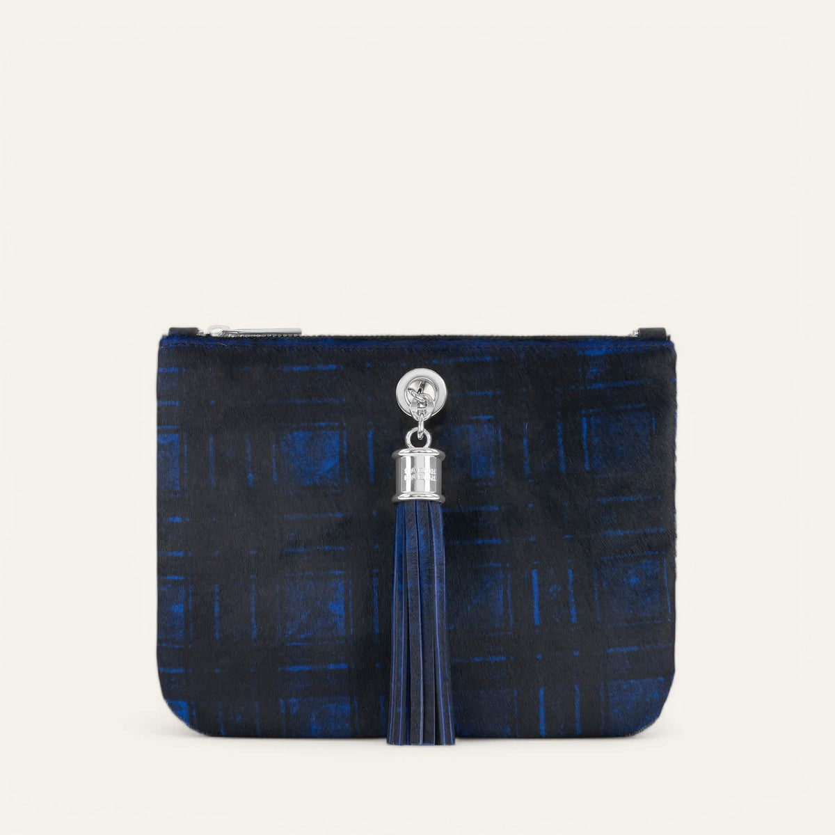 Blue Tartan Sarah Haran Ivy with Silver hardware front