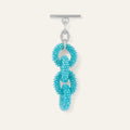 Kings Knot Tassel | Bright Blue Sparkle with Silver hardware