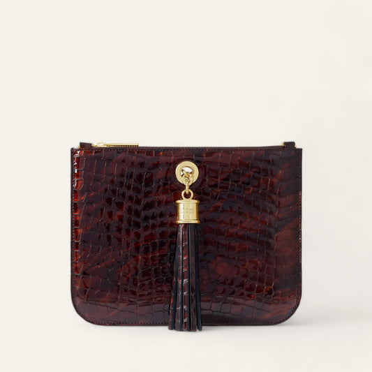 Ivy | Tortoiseshell Patent Croc with Gold hardware