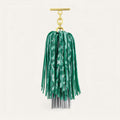 Double Pompom Tassel | Caribbean Dreams Soft Metallic Silver with Gold hardware