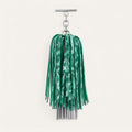 Double Pompom Tassel | Caribbean Dreams Soft Metallic Silver with Silver hardware