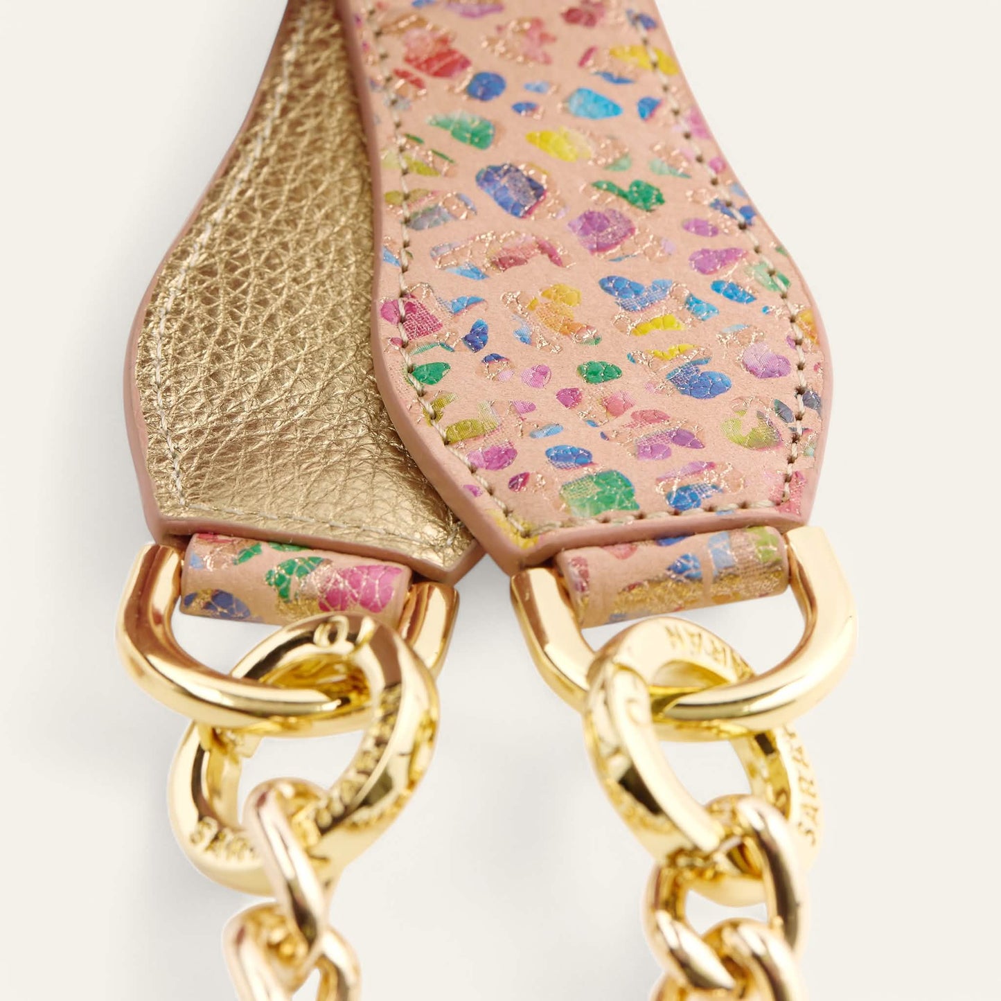 Gemini Strap | Confetti Shimmer Metallic Gold with Gold hardware