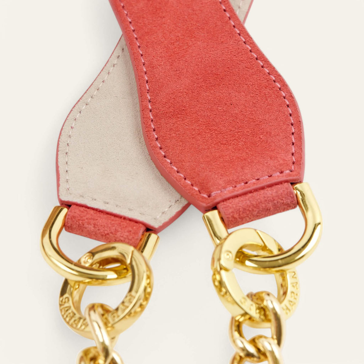 Coral Off White Sarah Haran Gemini Strap with Gold hardware