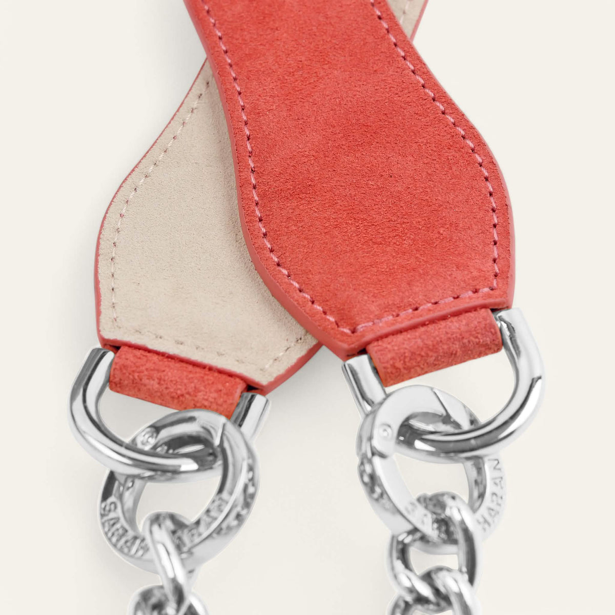 Coral Off White Sarah Haran Gemini Strap with Silver hardware