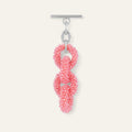 Kings Knot Tassel | Coral Sparkle with Silver hardware