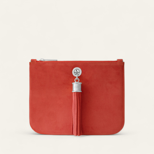 Ivy | Coral with Silver hardware