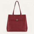 Michelle Shopper Tote | Cranberry with Silver hardware