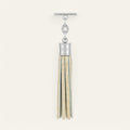Capsule Tassel | Cream Patent Croc with Silver hardware