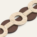 Deco Discs | Cream Patent Croc Chocolate with Gold hardware