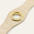 Deco Mini | Cream Patent Croc with Gold hardware