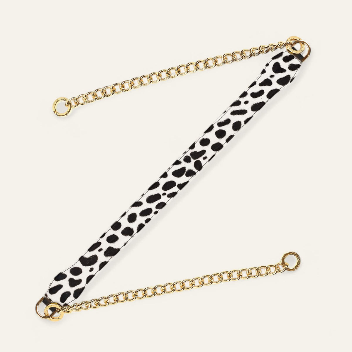 Dalmatian Black Sarah Haran Gemini Strap with Gold hardware