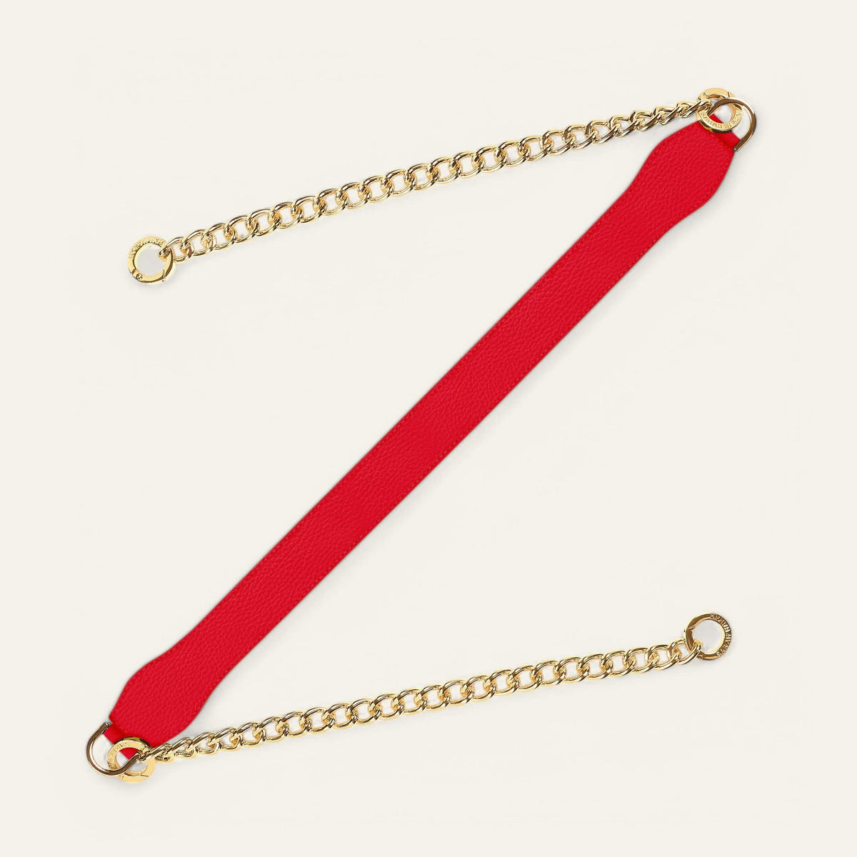 Dalmatian Pillarbox Red Sarah Haran Gemini Strap with Gold hardware