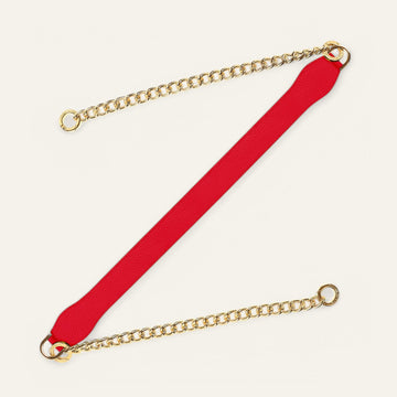 Dalmatian Pillarbox Red Sarah Haran Gemini Strap with Gold hardware