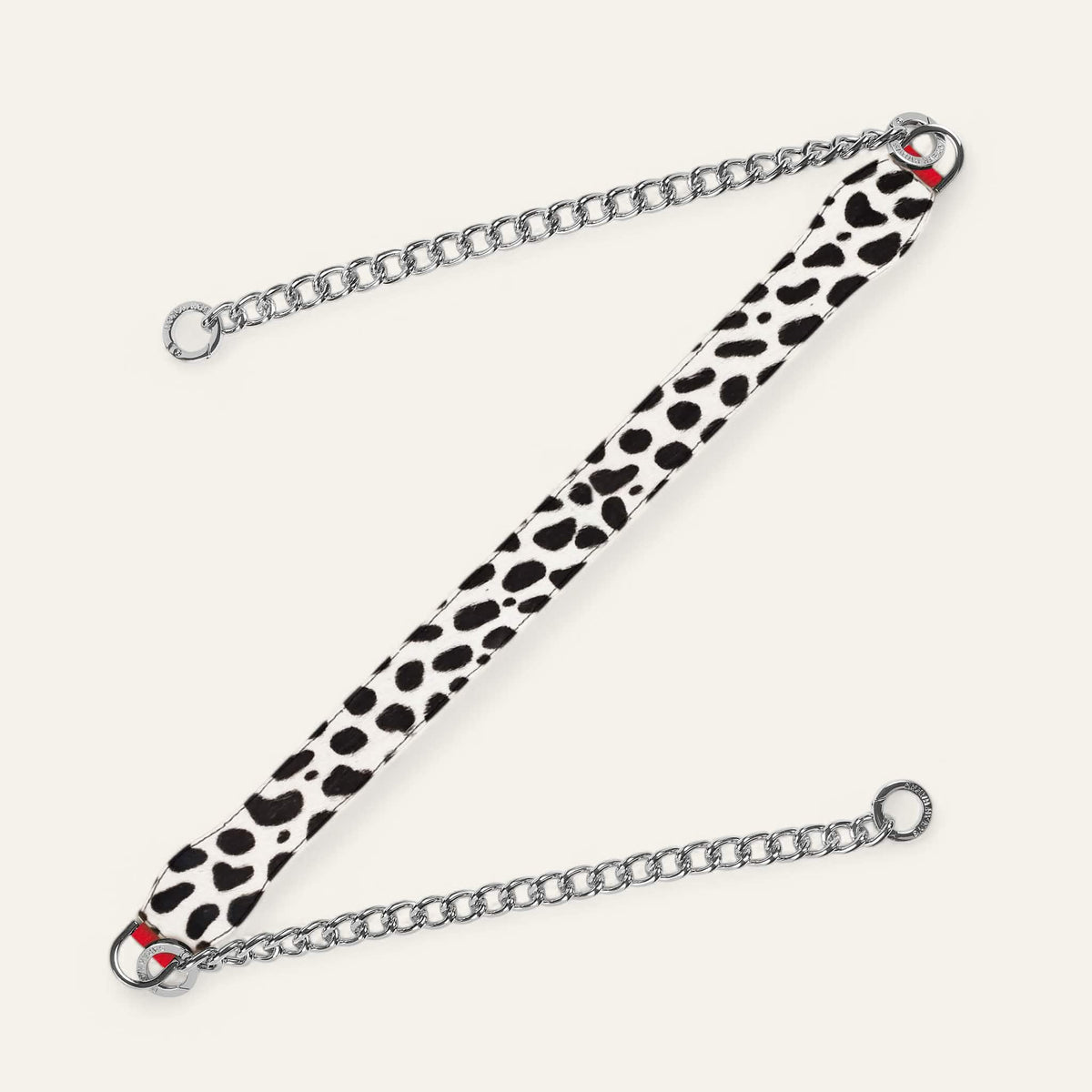 Dalmatian Pillarbox Red Sarah Haran Gemini Strap with Silver hardware