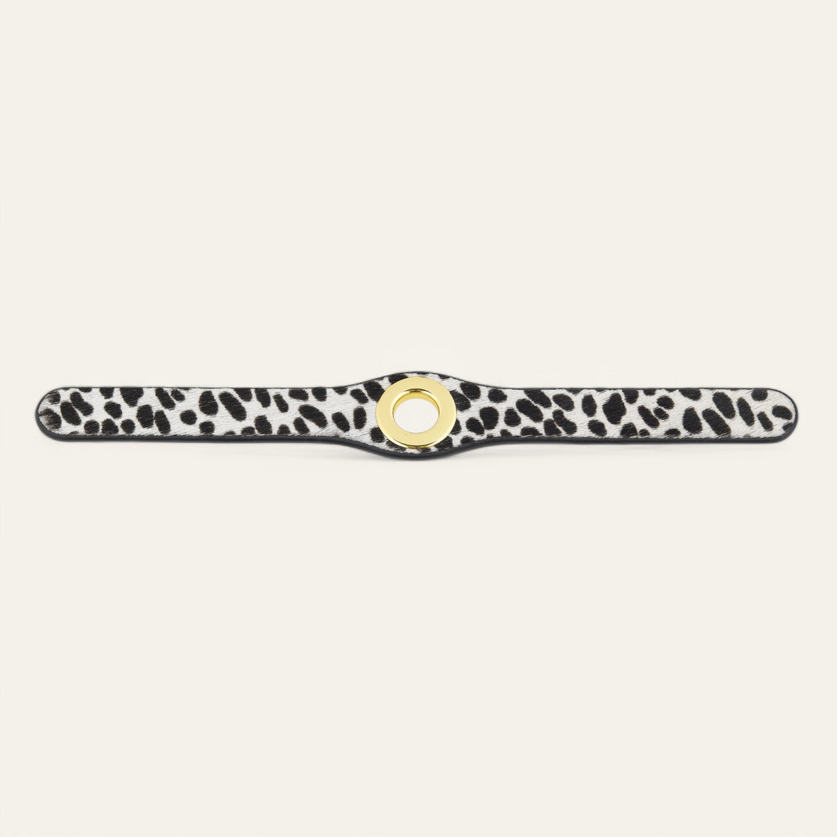 Dalmatian Sarah Haran Deco Strip with Gold hardware Front B07 G