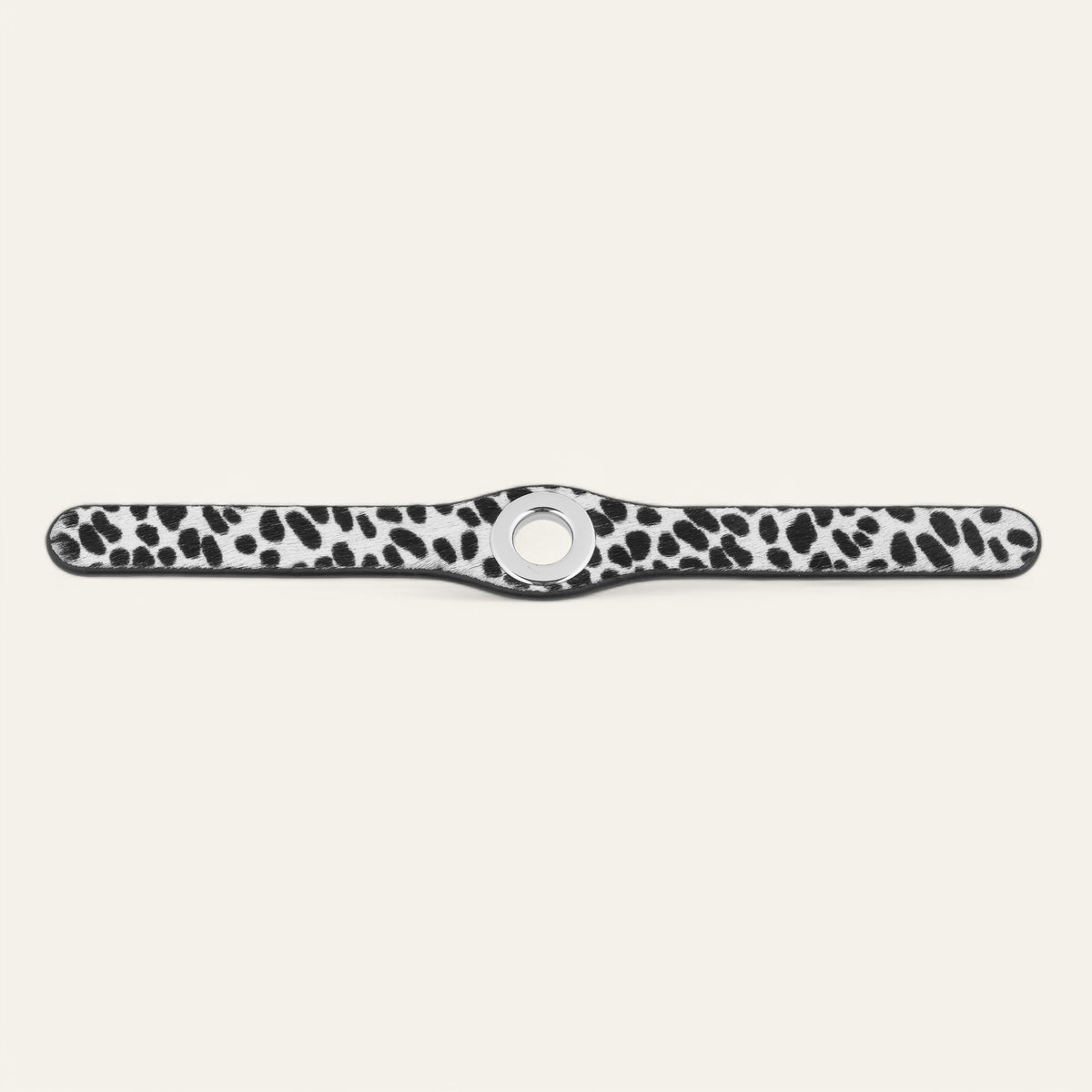 Dalmatian Sarah Haran Deco Strip with Silver hardware Front B07 S